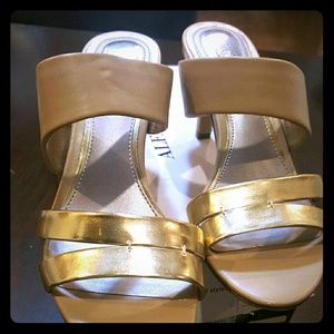 Beige & gold Heels